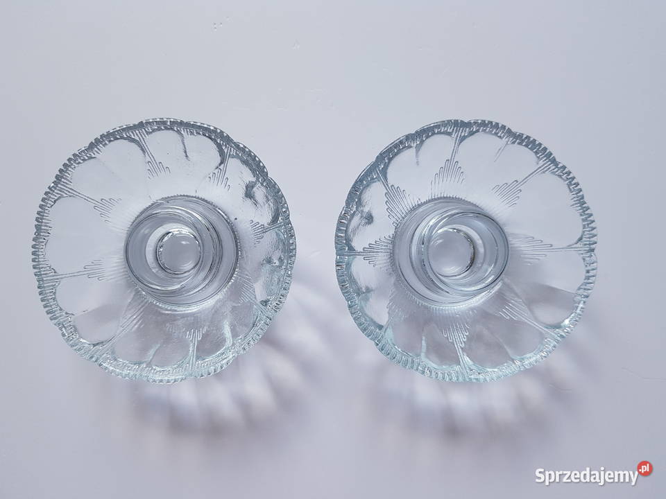 Świeczniki Kier Ząbkowice świecznik szkło PRL Dąbrowa Górnicza