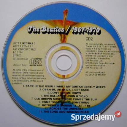The Beatles 19671970 2xCD Apple Records 7 97039 lubelskie Biłgoraj