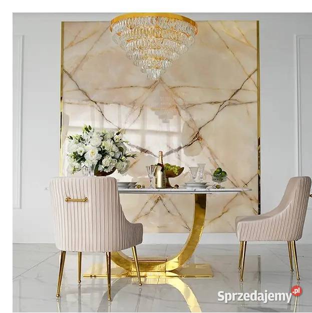 Stół glamour złoty ekskluzywny do jadalni Warszawa