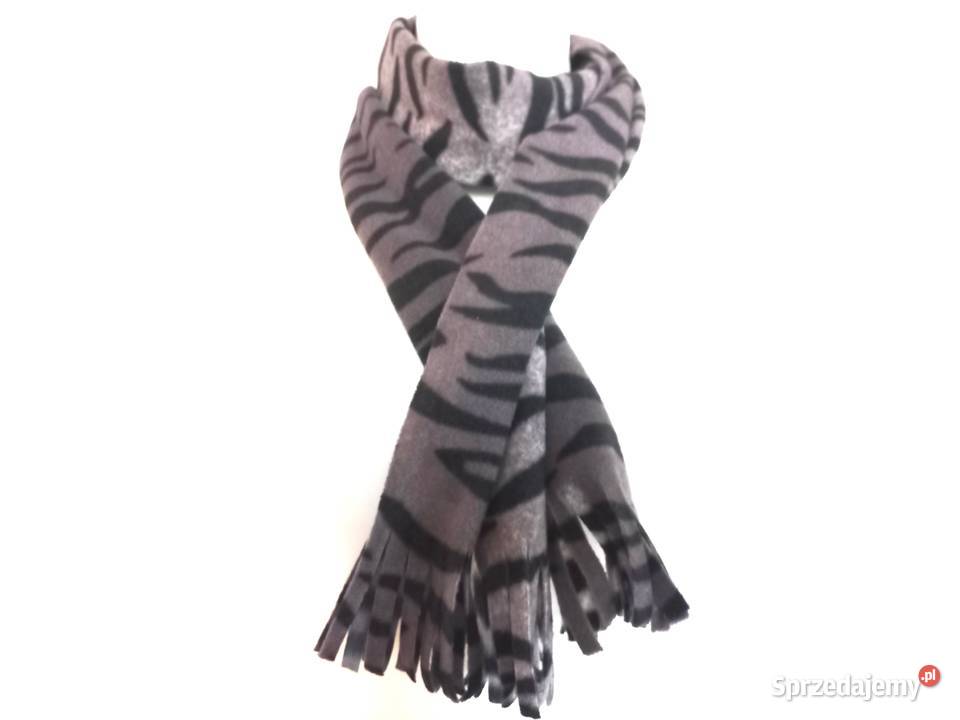 SZALIK damski Zebra fiolet POLAR wzór zwierzęcy Pozostałe Białystok