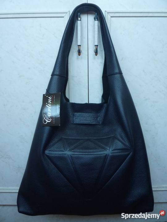 NOWA Granatowa Torebka Skórzana Laura Biaggi Torby i torebki Szczecin sprzedam