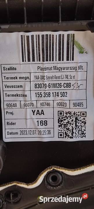 SUZUKI SCROSS SX4 BOCZEK DRZWI PRAWY PRZÓD