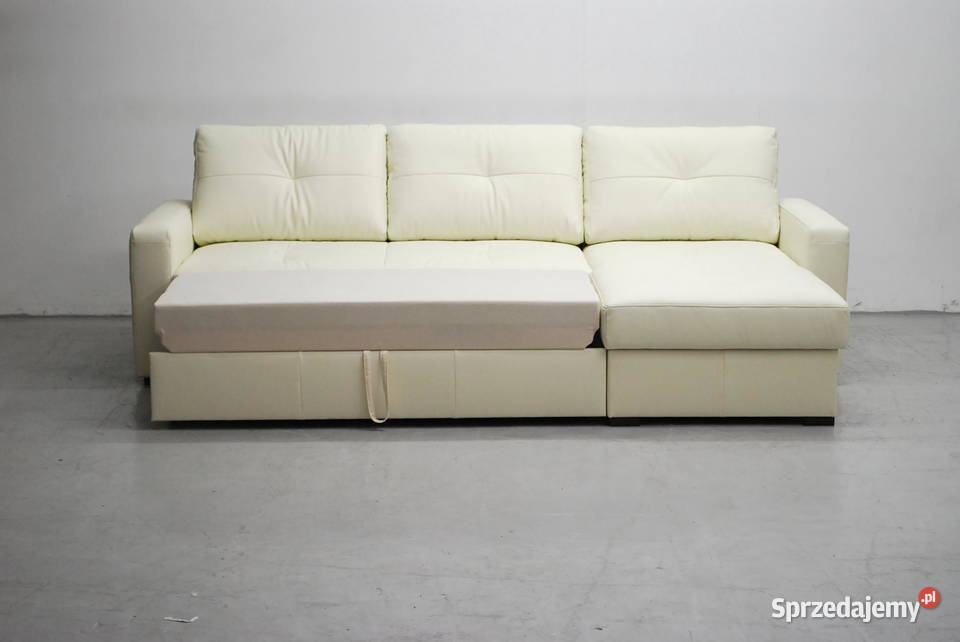 FAB skóra naturalna narożnik z funkcja spania Poznań sprzedam