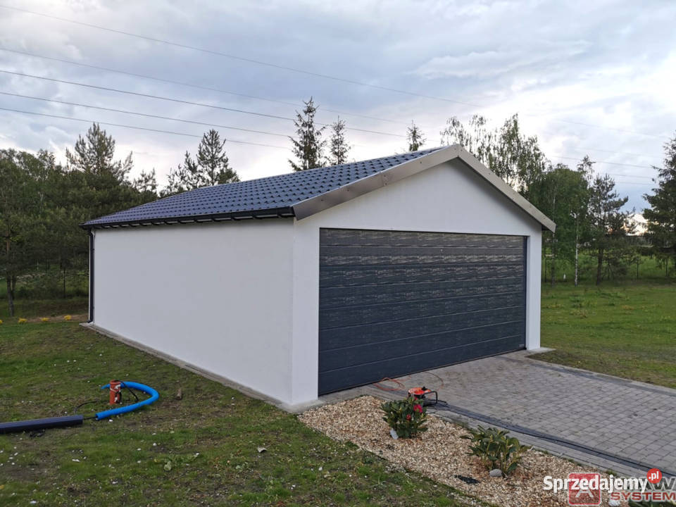 Duży Garaż tynkowany pokryty akrylem NA RATY śląskie Kaczyce