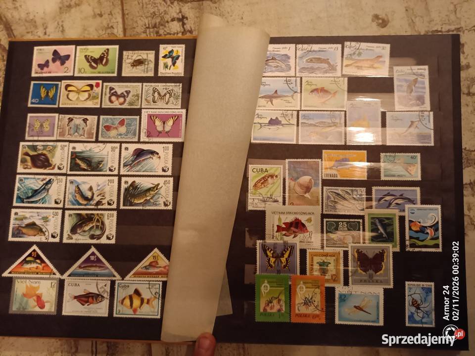 Znaczki klaser zwierzęta gady ptaki pieski kotki Krze Duże