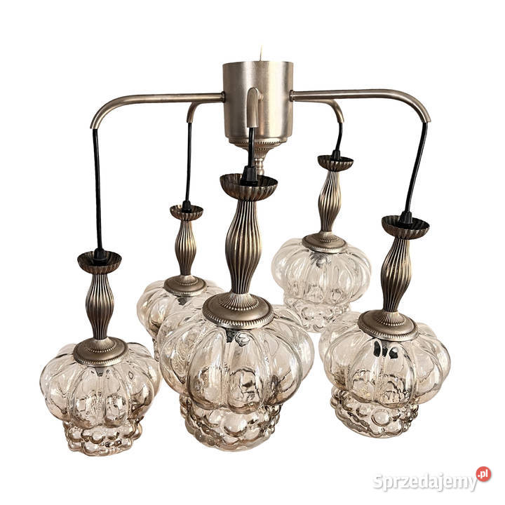 Żyrandol kaskadowy w stylu midcentury modern VEB Lampy wiszące mazowieckie Warszawa sprzedam