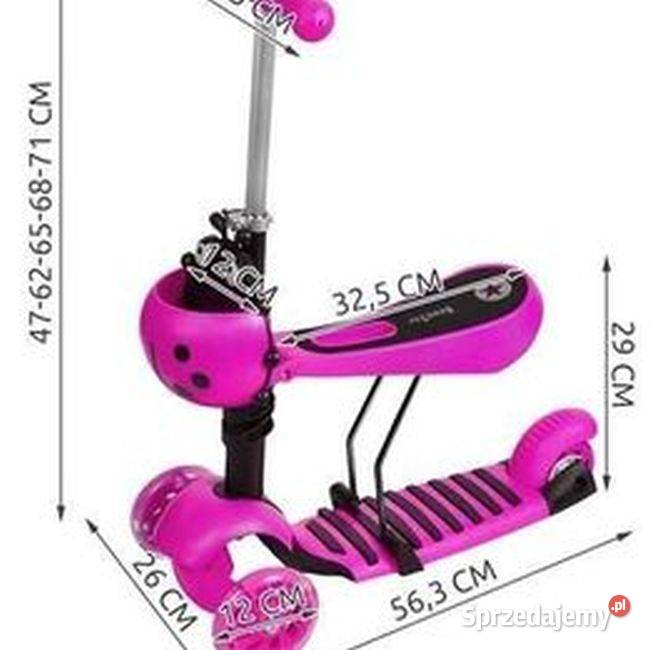 Hulajnoga balansowa biedronka koła LED różowa Wołomin