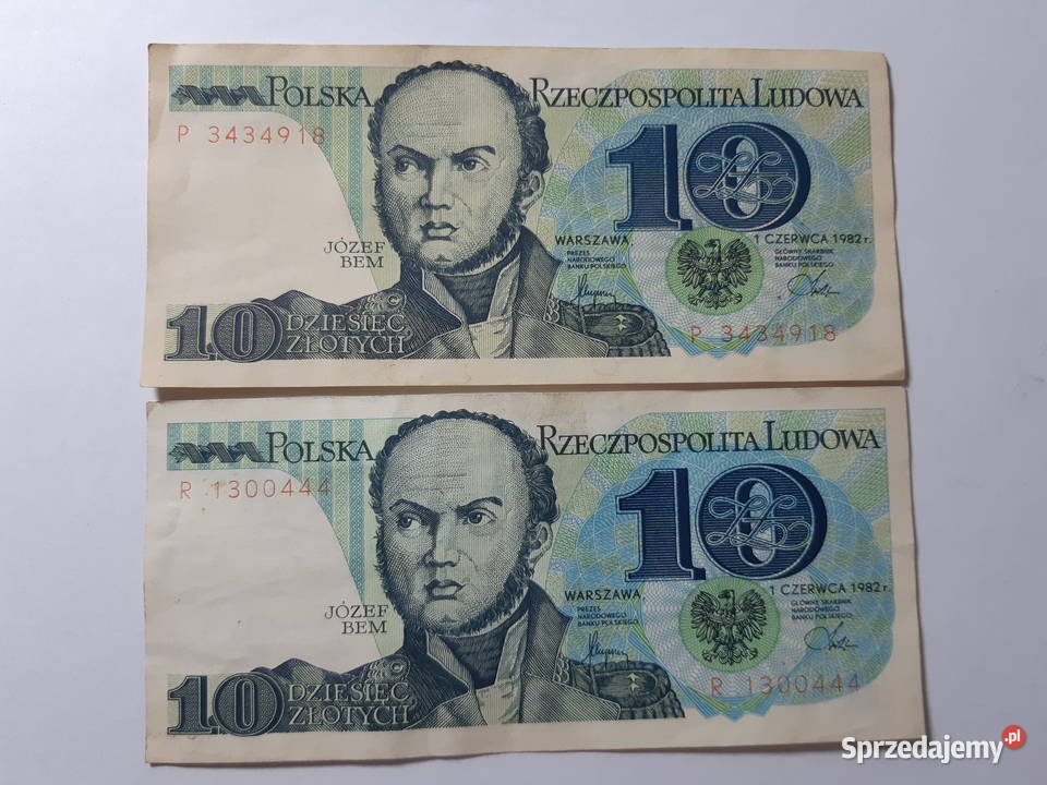 Banknot 10 1982 Józef Bem 2 Niemce