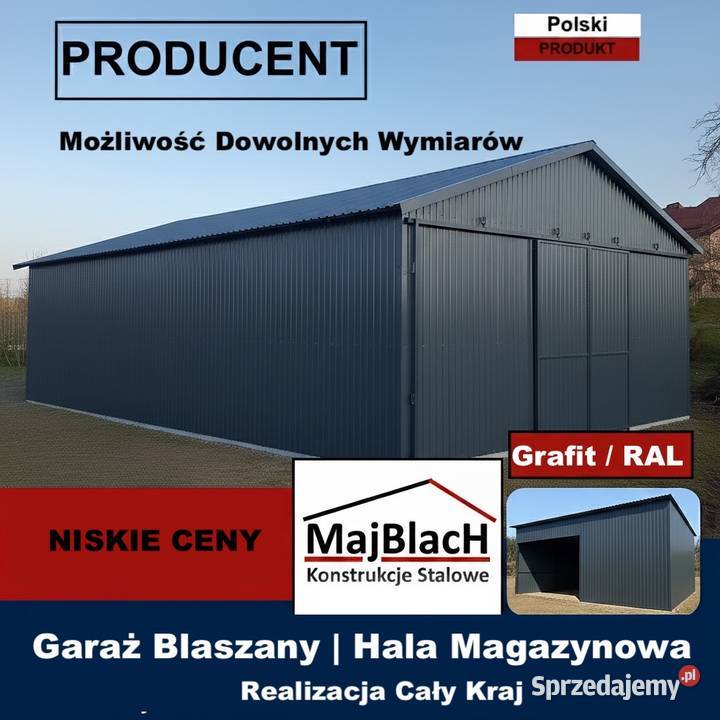 Hala Grafitowa Garaż Blaszany MAGAZYN Blaszak