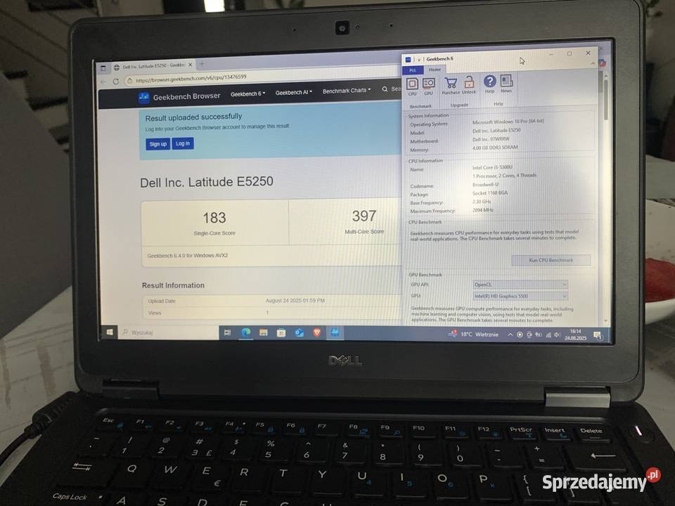 Laptop Dell Latitude e5250 Liczba rdzeni 2 Dell Kobyłka