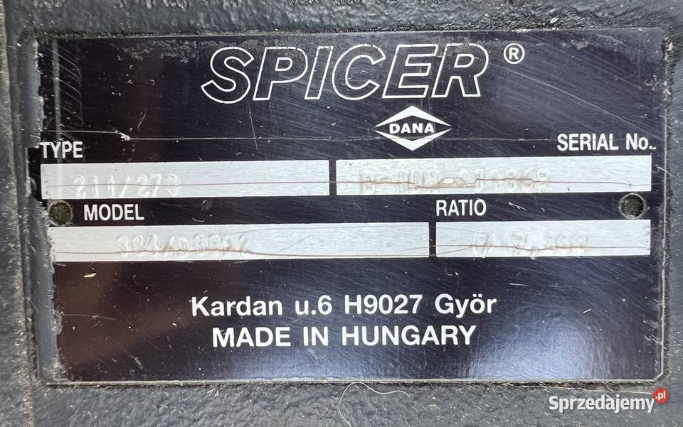 JCB 334D3392 Dana Spicer 211273 Most do JCB sprzedam