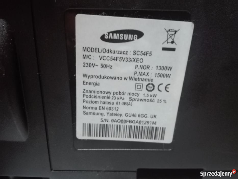 LOMBARDOMAT Odkurzacz Samsung SC54F5 2 końcówki Giżycko