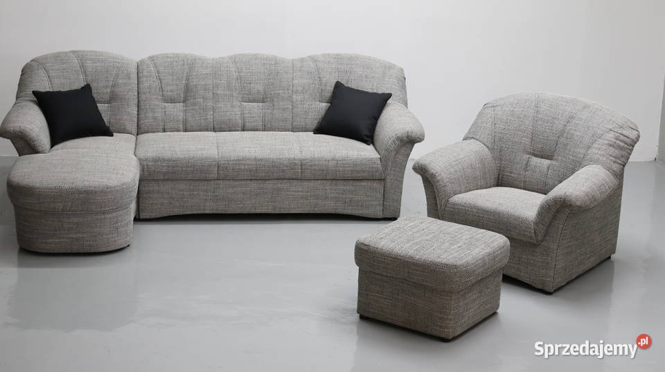 TŁN Narożnik funkcja spania fotel PUFA szary wielkopolskie Poznań sprzedam