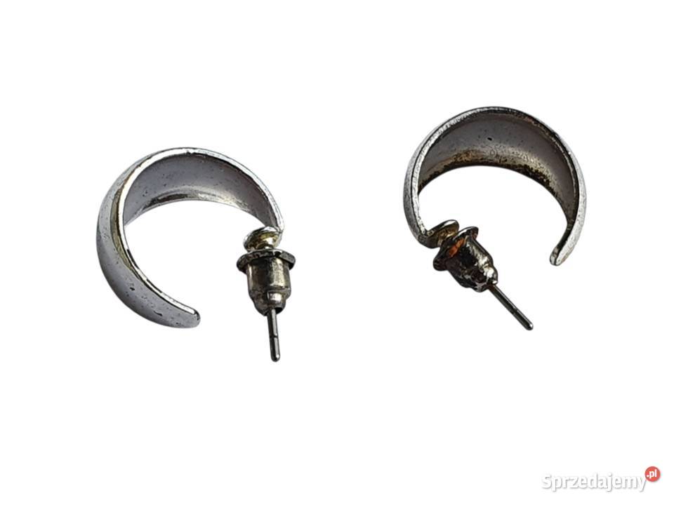 Stare stalowe kolczyki koloru srebrnego vintage