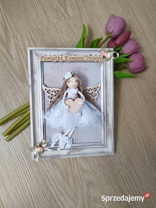 Pamiątka Komunii Świętej Anioł w ramce zachodniopomorskie Goleniów