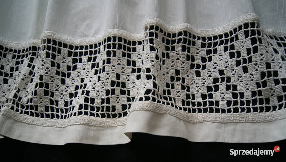 Zazdrostka shabby chic wstawka szydełkowa 2x biały Dobroszyce