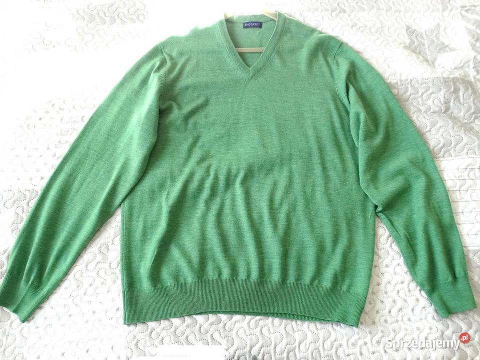 Sweter Męski Wełniany 100 Wełna Merino VNeck podlaskie