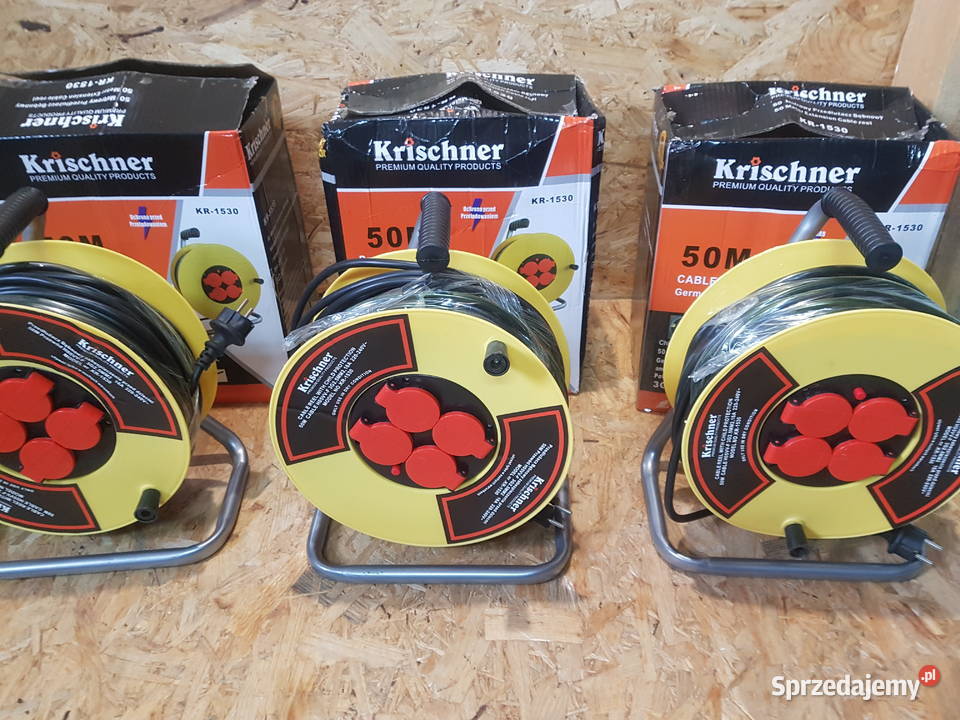 PRZEDŁUŻACZ BĘBNOWY OGRODOWY 50M 3x25mm KLAPKI Głogowa