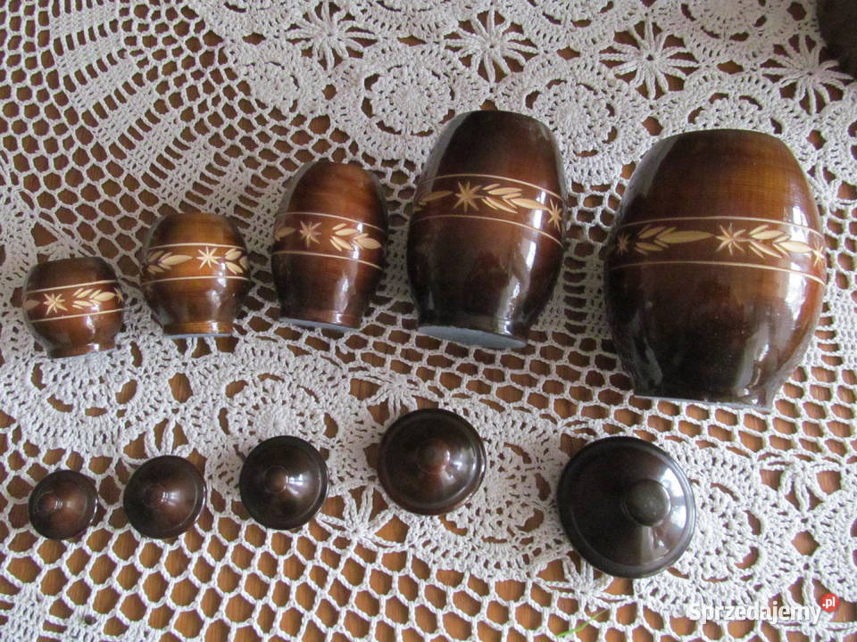 Naczynia dekoracyjne drewniane zestaw 5 Lublin sprzedam