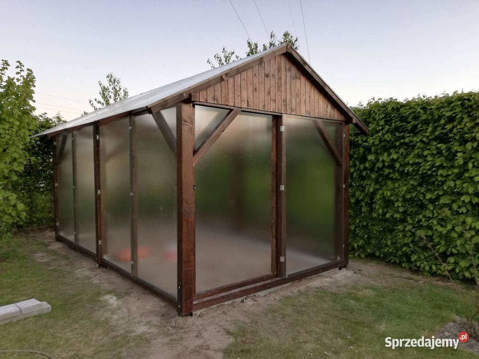 Szklarnia ekologiczna drewniana szkło hartowane Ligota