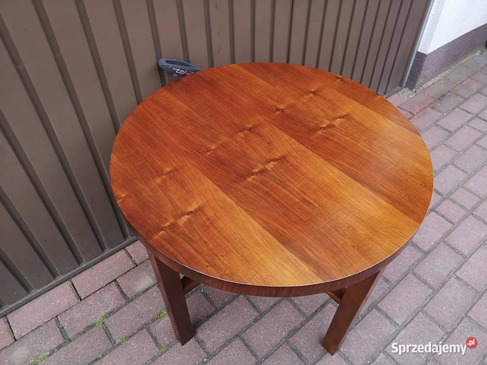 Stolik Ława Okrągły ARTDECO Orzech Antyk Stary Swarzędz