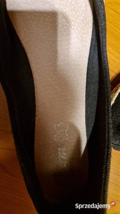 Baleriny czarne ze sznurkiem espadryle 40 mało Lublin sprzedam