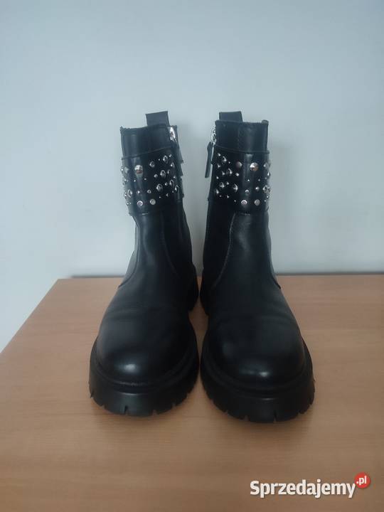 Trapery Botki Skóra Cielęca 36 23 Ćwieki Gruba Lublin sprzedam