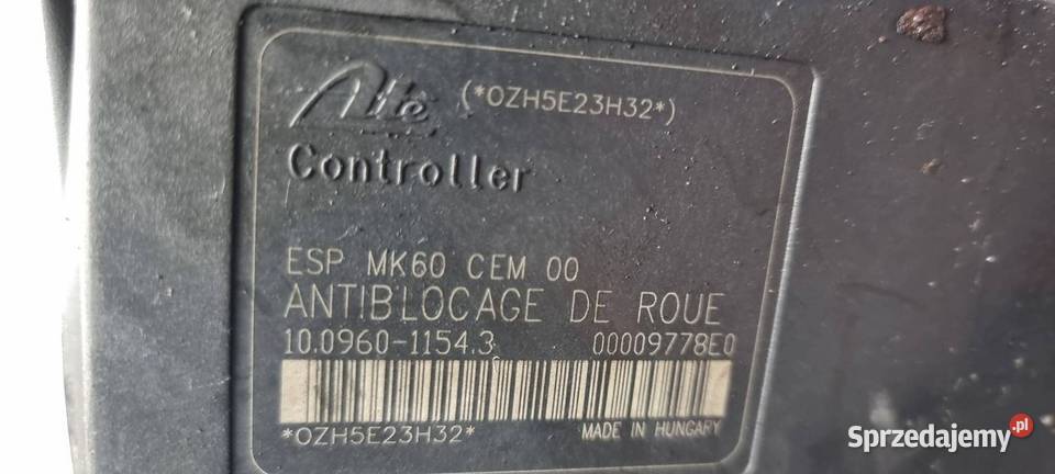 POMPA ABS HAMULCOWA PEUGEOT 1007 9654777580 Lipno