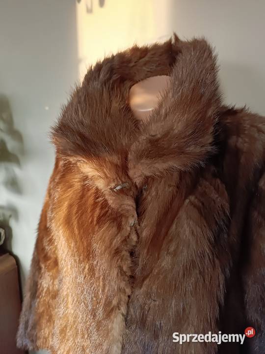 Futro naturalne vintage norka Płaszcz zimowy mazowieckie Karczew