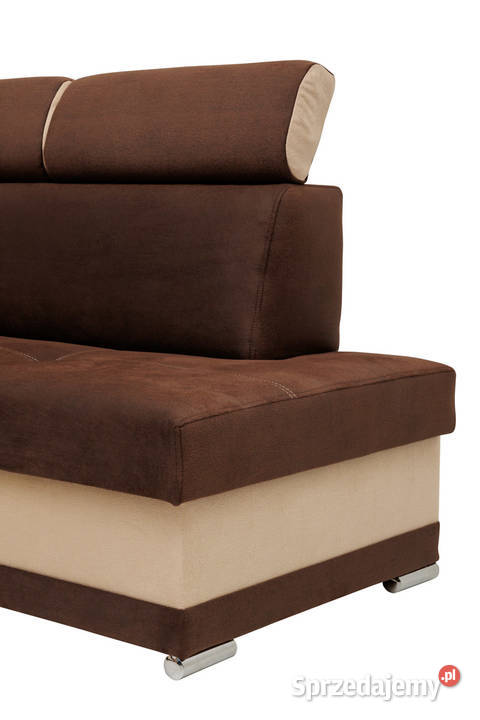 Narożnik Brązowy Duży z Funkcją Spania SEBASTIAN Kraśnik