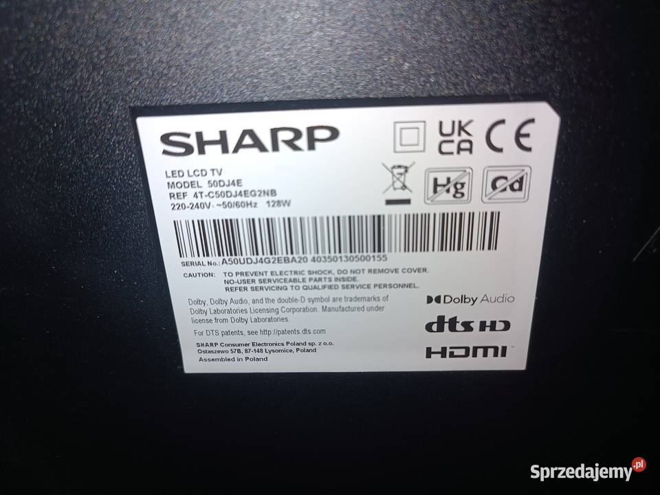 Telewizor Sharp 50DJ4E 50 LED 4K UHD Smart TV na Libiąż