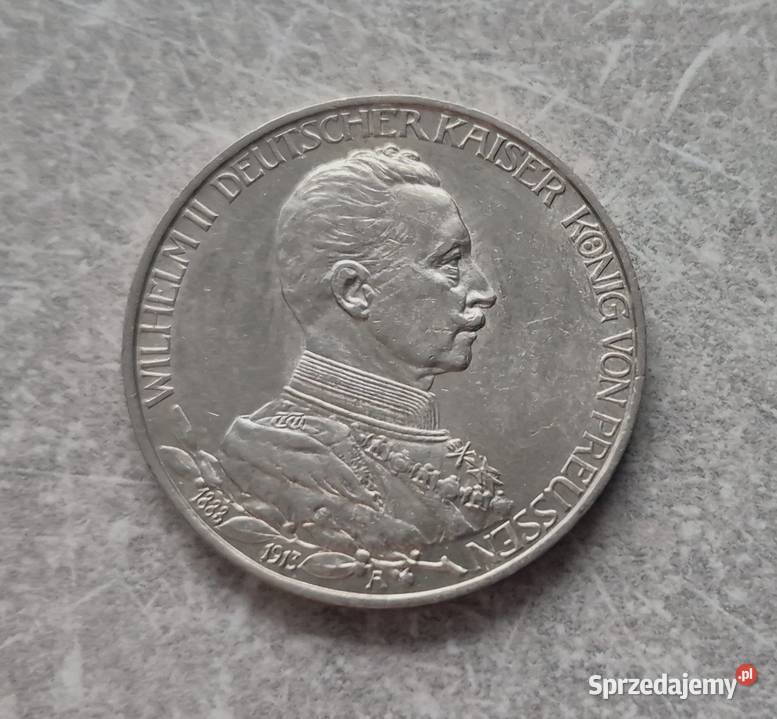 76 NIEMCY PRUSY srebro 3 Marki 1913 r A Wola Kruszyńska