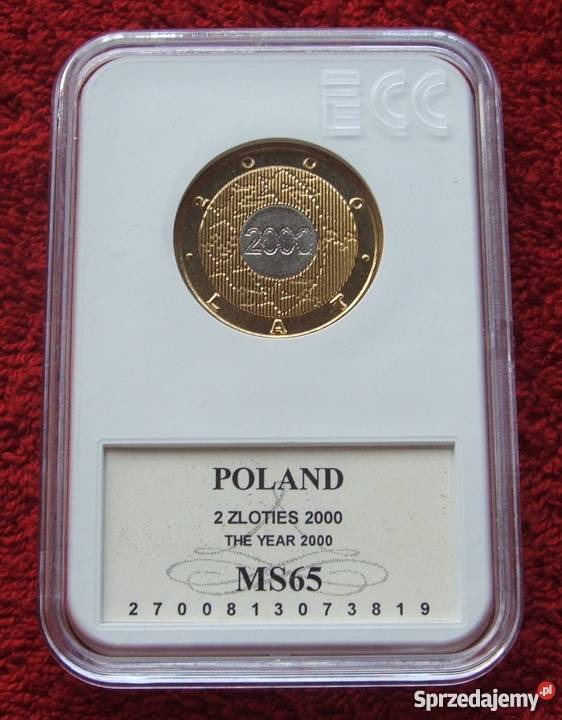 MONETA 2 MILLENIUM 2000 GRADING UNC POLSKA Katowice
