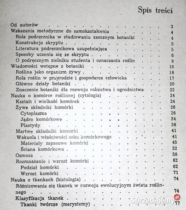 Botanika studentów zaocznych akademii rolniczych