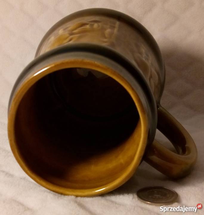 Porcelanowy szkliwiony Kufel brązowy 127 Rogoźnik