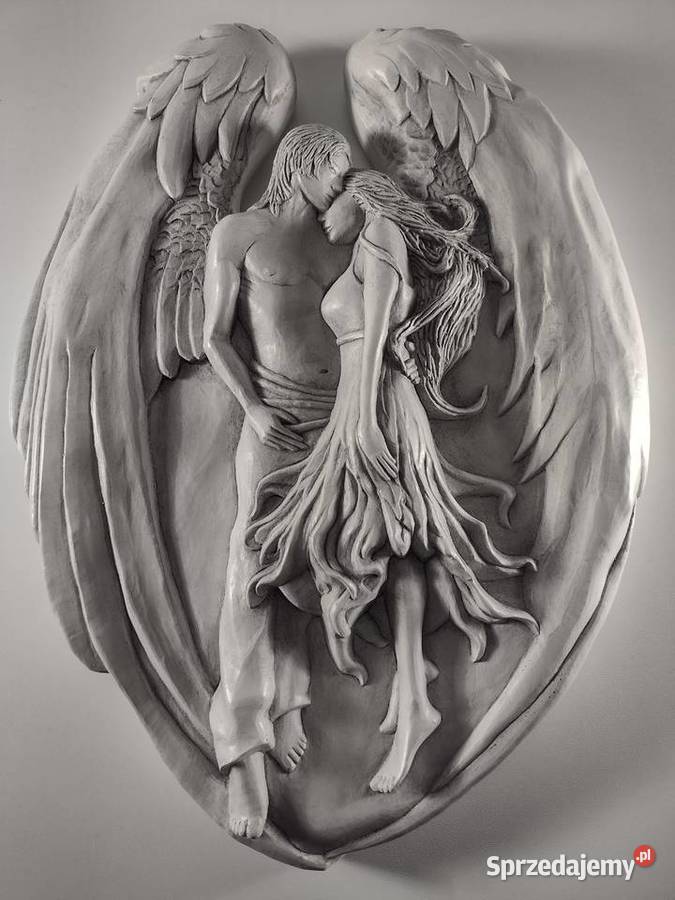 Zakochany Anioł Płaskorzeźba Gipsowa Miłość Love mazowieckie Warszawa sprzedam