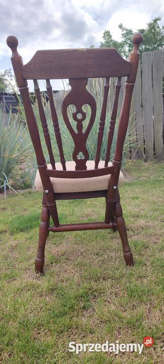 Sprzedam 4 krzeseł krzesło fotel dębowe Pozostałe wielkopolskie Ślesin sprzedam