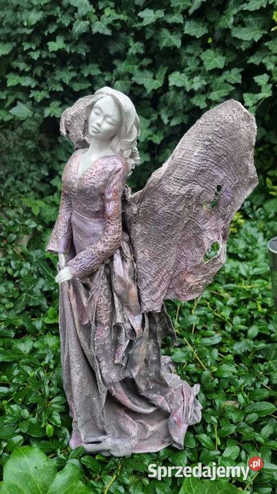 Anioł w fioletowej opalizującej kolorystyce Rękodzieło Zamość