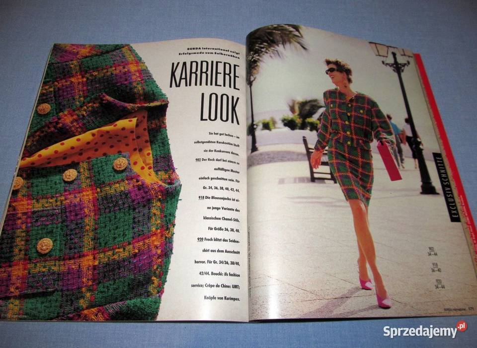 Burda International Wiosna 1992 moda szycie Czasopisma Skępe