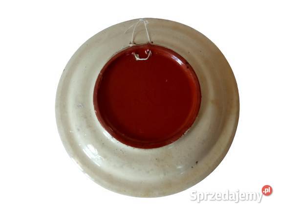 Stary zdobiony ceramiczny talerz wiszący Rzeszów