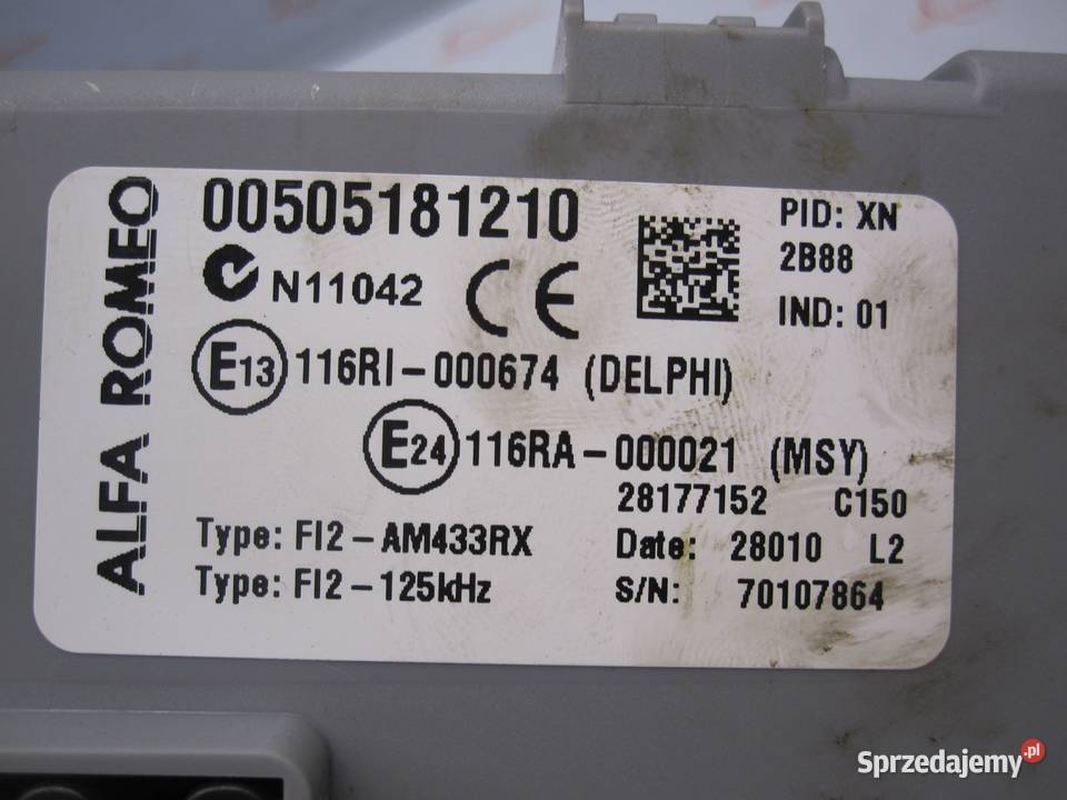 ALFA ROMEO MITO 12r moduł BSI 00505181210 Skrzynki bezpieczników Kielce