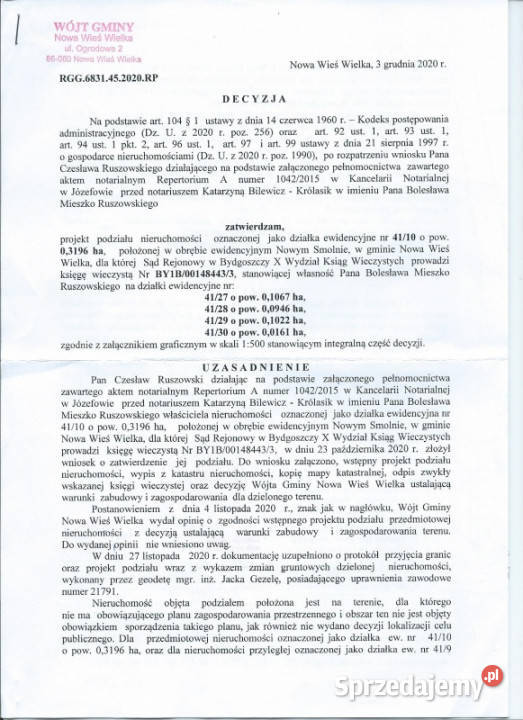 Sprzedam działki Nowe Smolno kujawsko-pomorskie