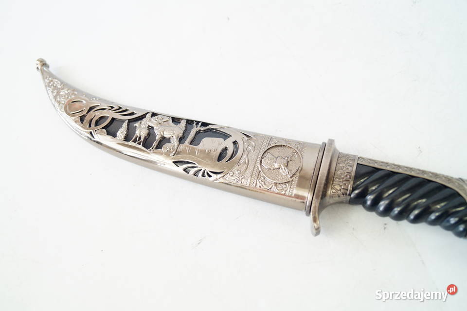 NÓŻ MYŚLIWSKI dekoracyjny z jeleniem prezent Gizałki