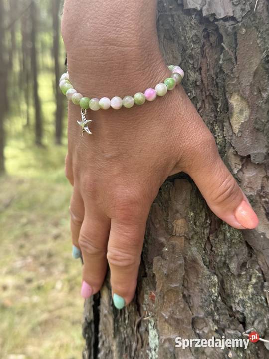 Bransoletka handmade Jadeit morska zieleń Biżuteria Poznań