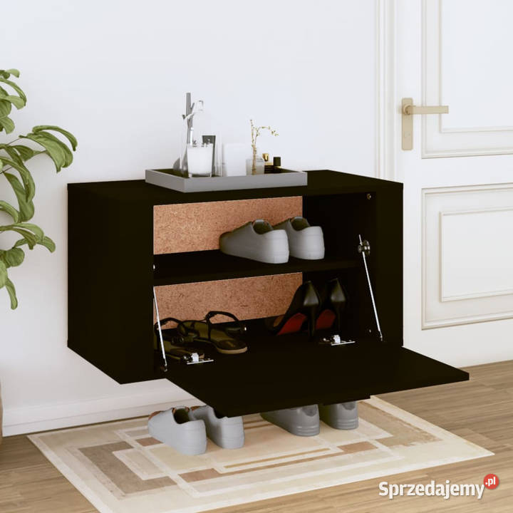 Ścienna szafka na buty czarny 70x35x38 WM821013