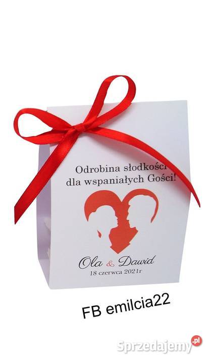 Podziękowania Gości Pudełeczka z Raffaello Ślub Zielona Góra