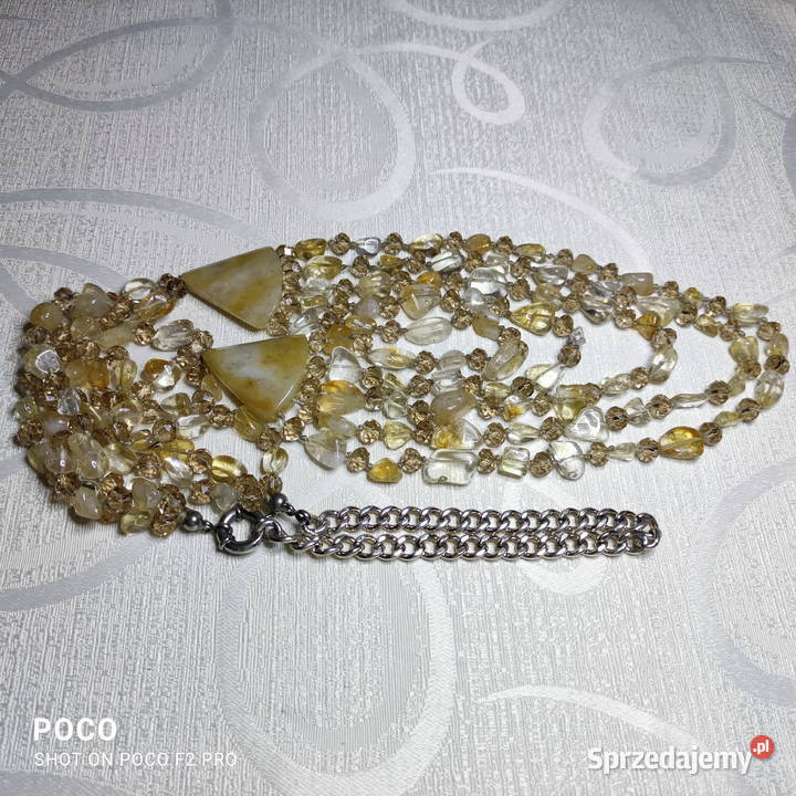 Przepiękny naszyjnik korale kolia z cytrynu Wrocław