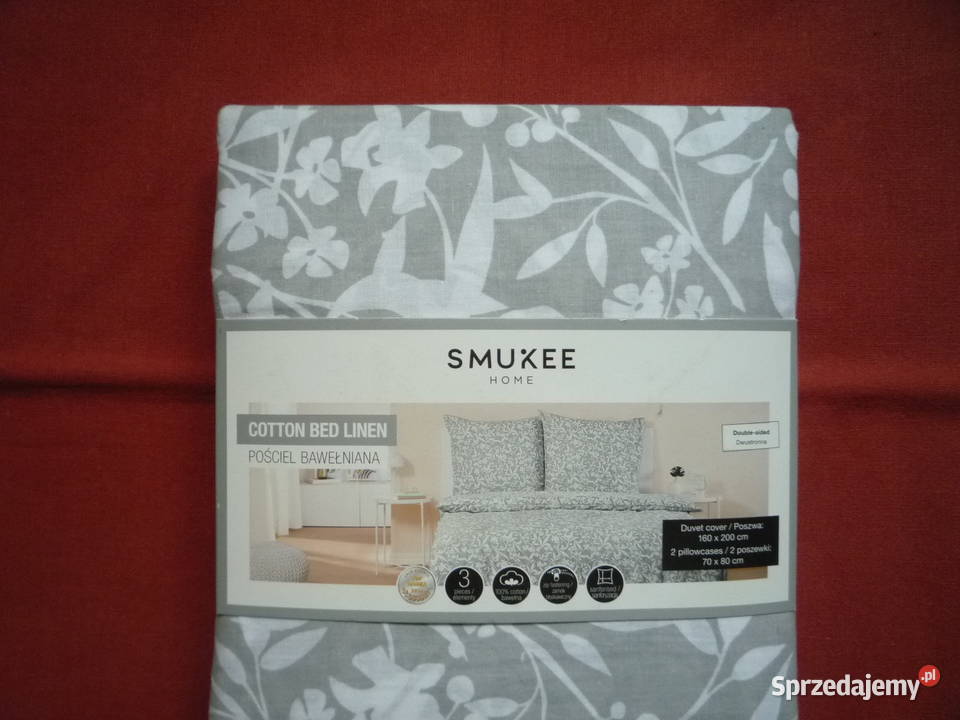 Smukee Nowa Szara pościel bawełniana 160x200 Szczecin