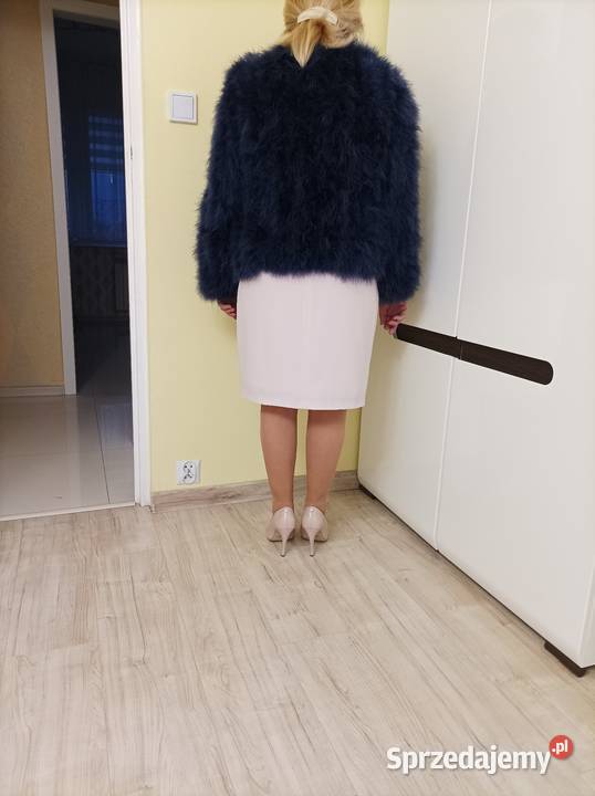 Futro naturalne ze strusich piór kurtka Kurtki i płaszcze