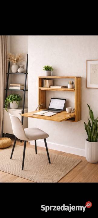 Biurko wiszące z litego drewna dębowego Postolice